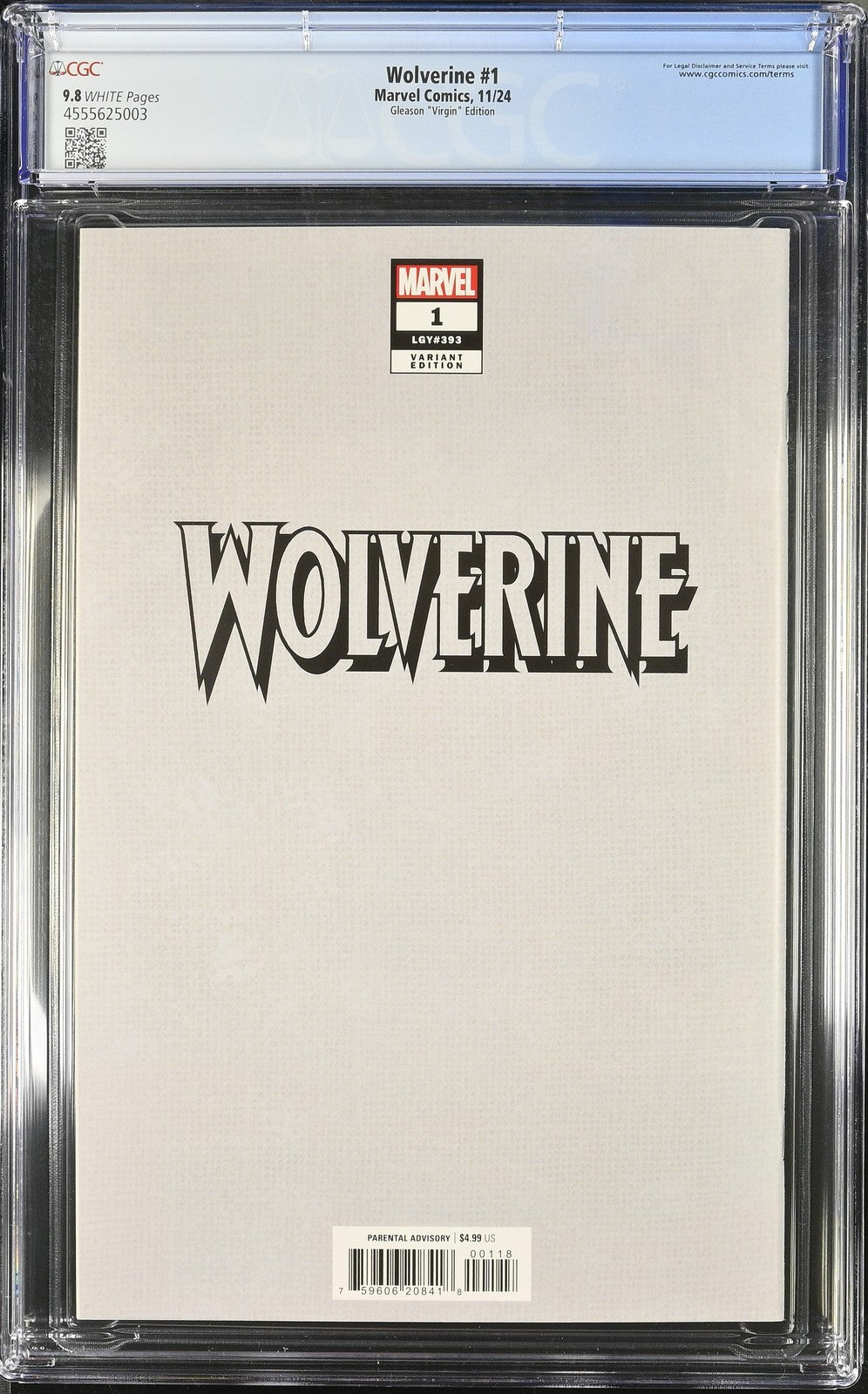 Wolverine #1 CGC 9.8 Patrick Gleason Incentive Virgin Variant (1:100)