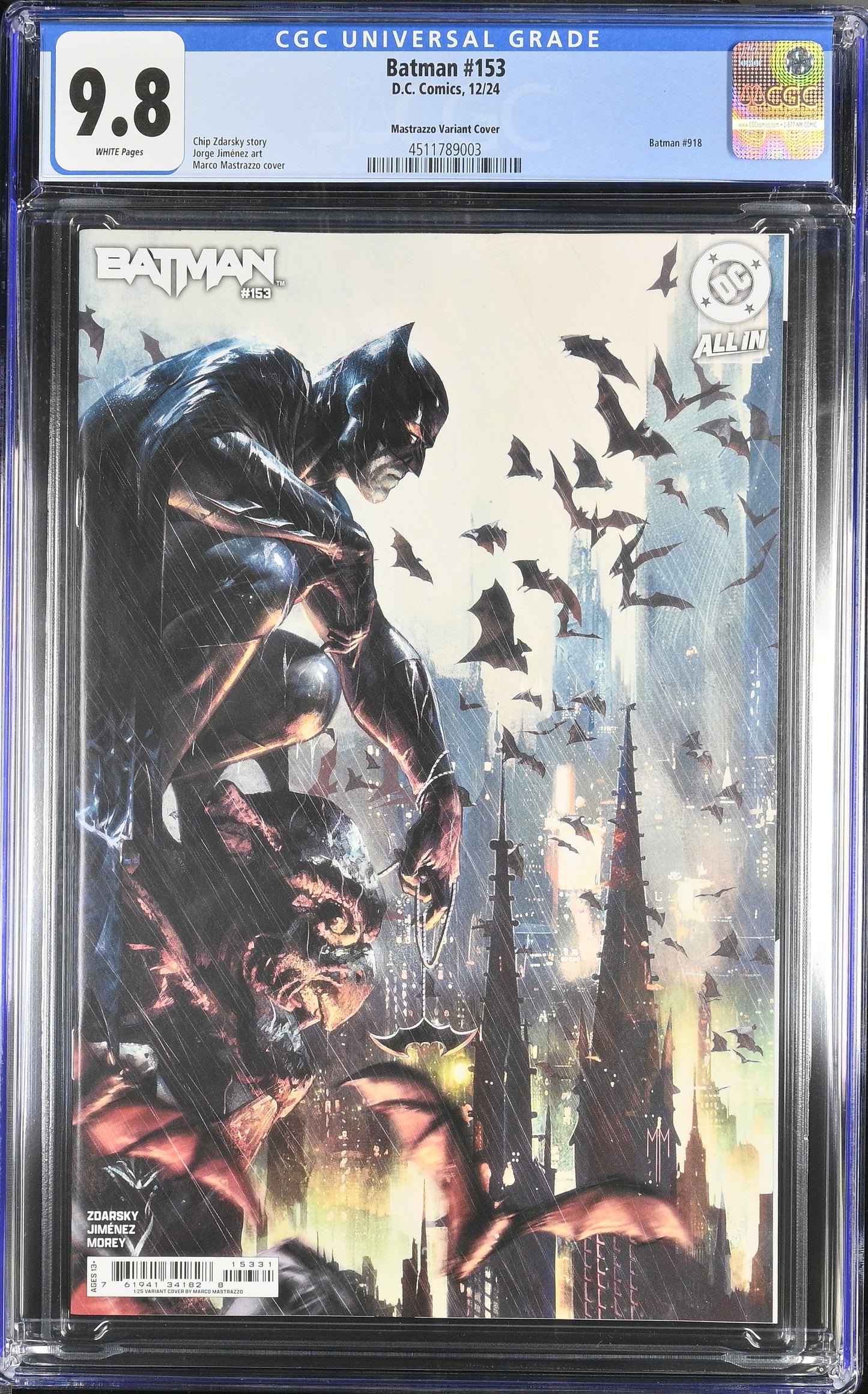 Batman #153 CGC 9.8 Marco Mastrazzo Incentive Variant (1:25)