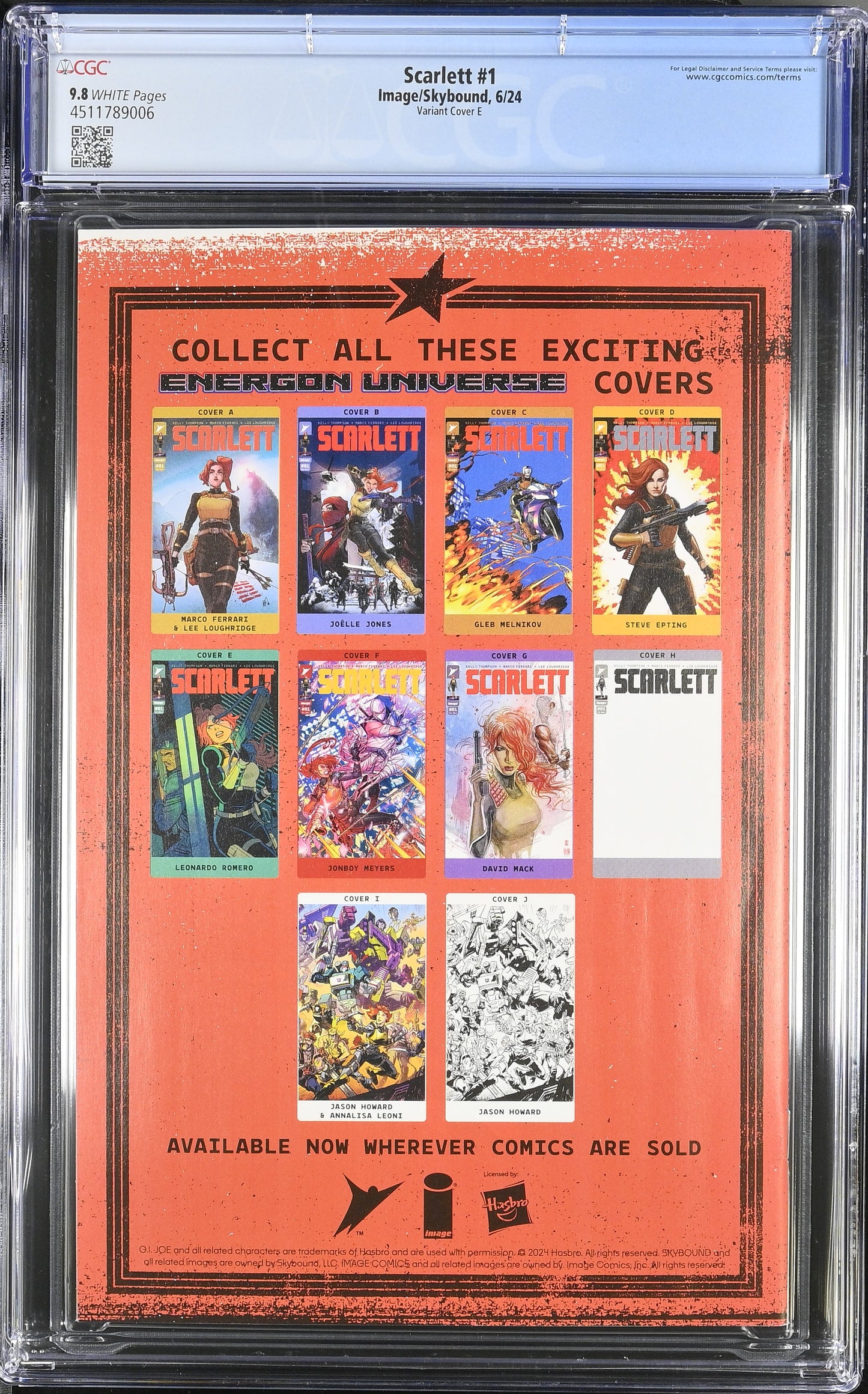 Scarlett (Image Comics) #1 CGC 9.8 Leonardo Romero Incentive Variant (1:50)