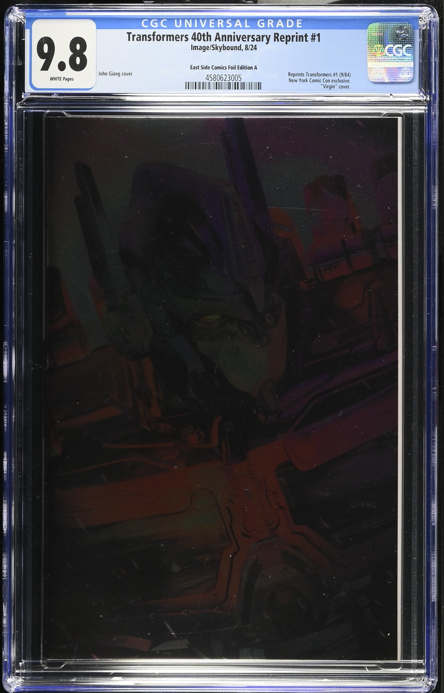 Transformers 40th Anniversary Edition #1 CGC 9.8 John Giang - 2024 NYCC - East Side Comics - Optimus Prime Foil