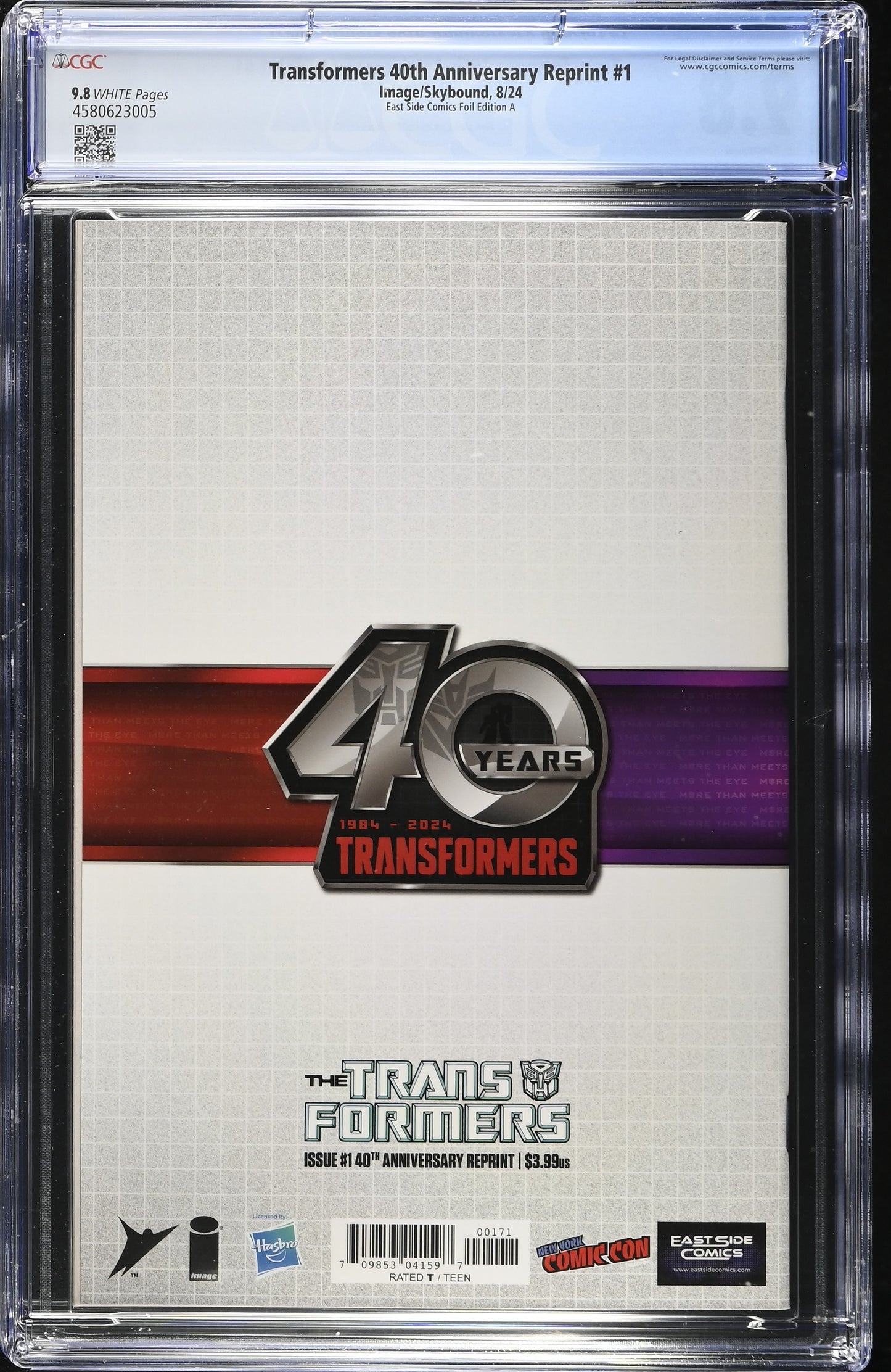 Transformers 40th Anniversary Edition #1 CGC 9.8 John Giang - 2024 NYCC - East Side Comics - Optimus Prime Foil