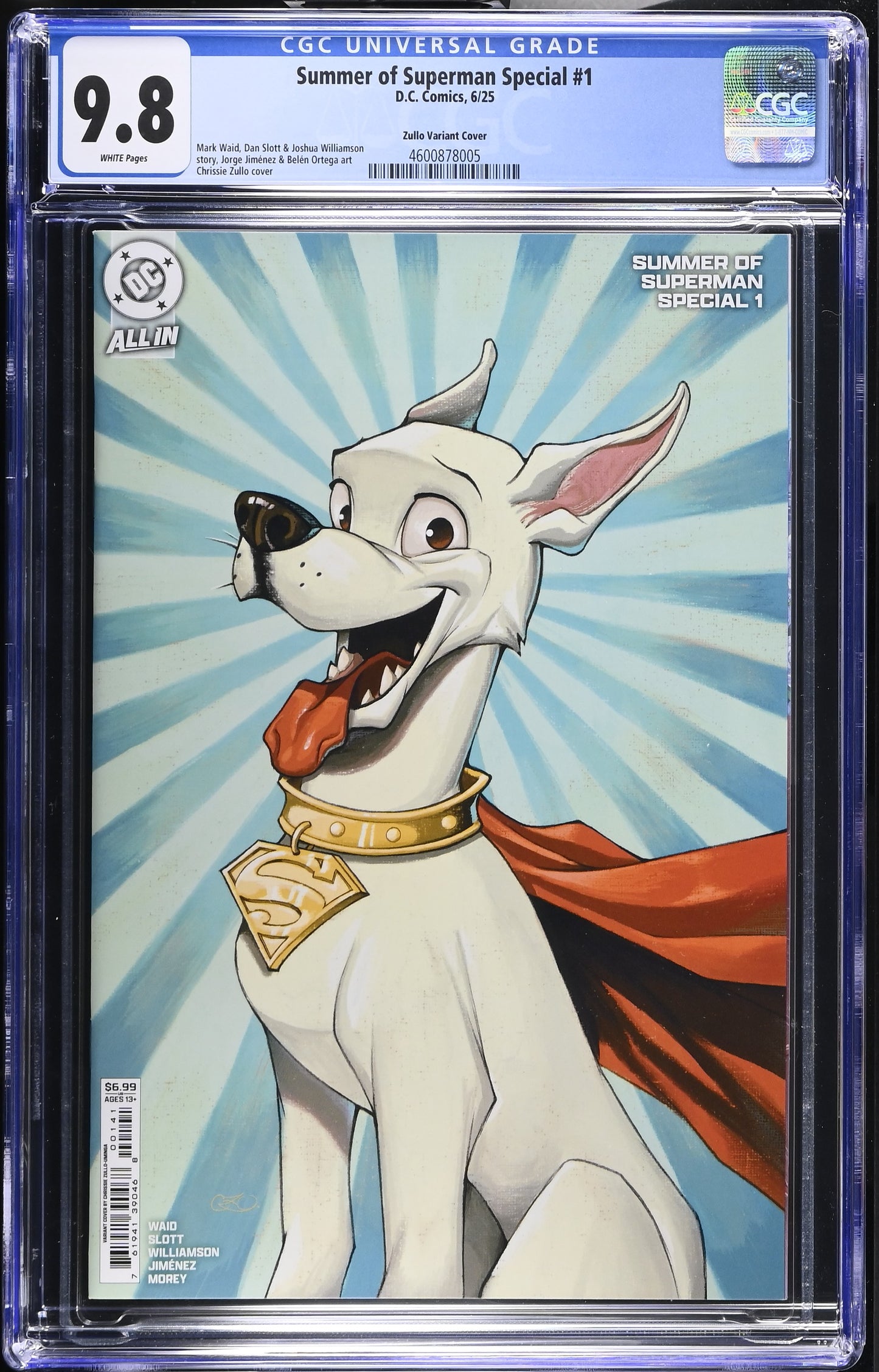 Summer Of Superman Special #1 CGC 9.8 Cover E Chrissie Zullo-Uminga Card Stock Variant