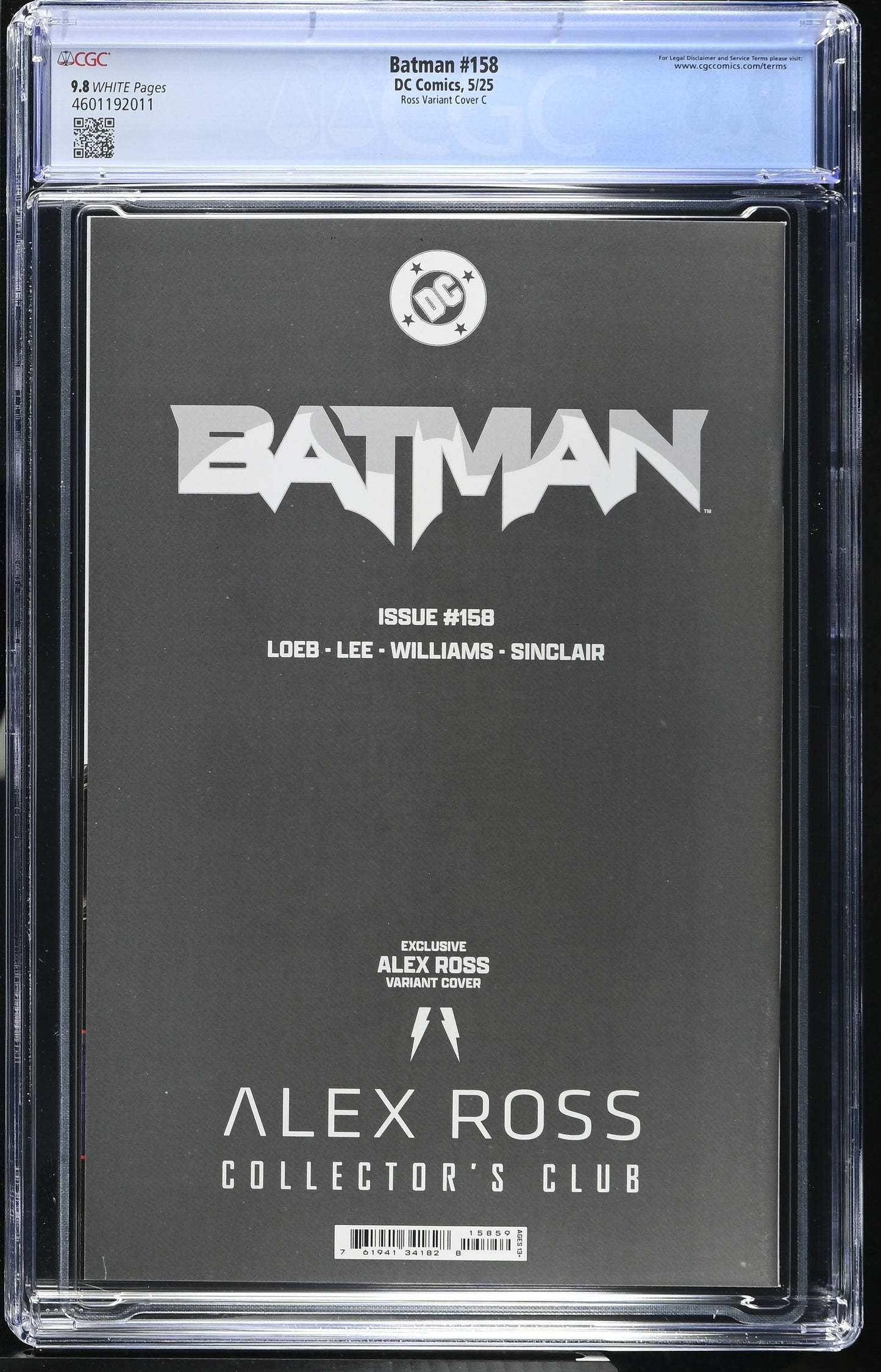 Batman #158 CGC 9.8 Alex Ross Cover Scars