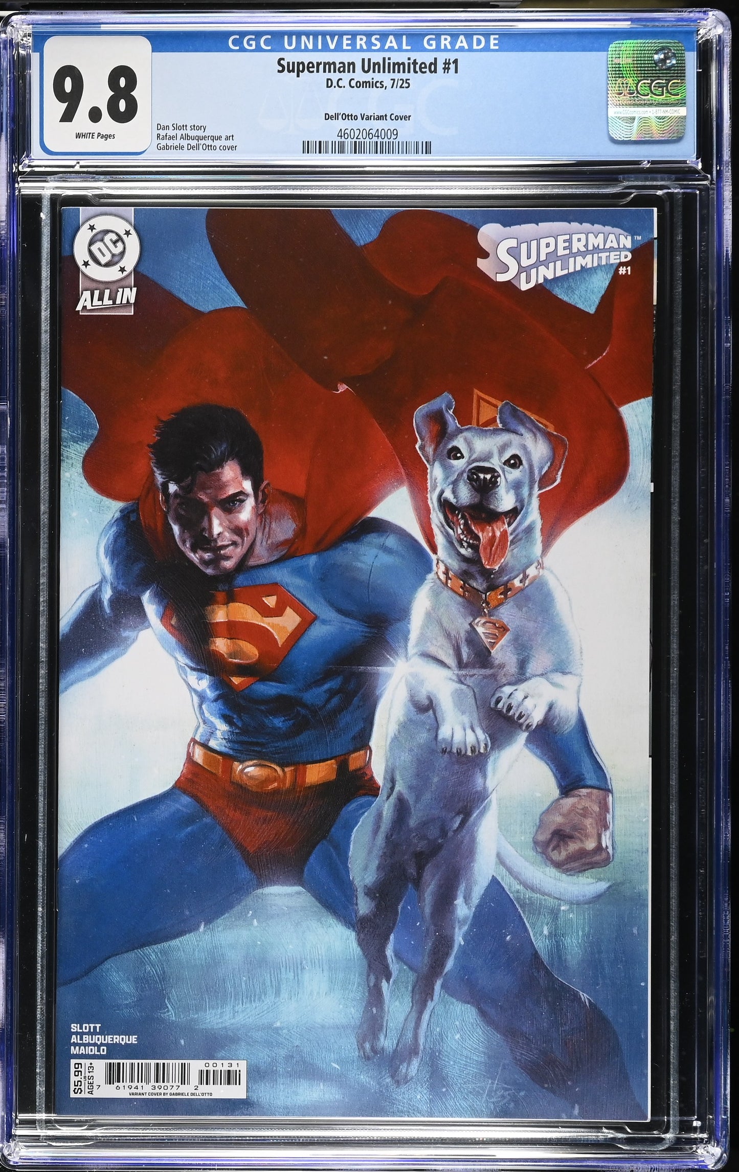 Superman Unlimited #1 CGC 9.8 Cover C Gabriele Dell Otto Card Stock Variant