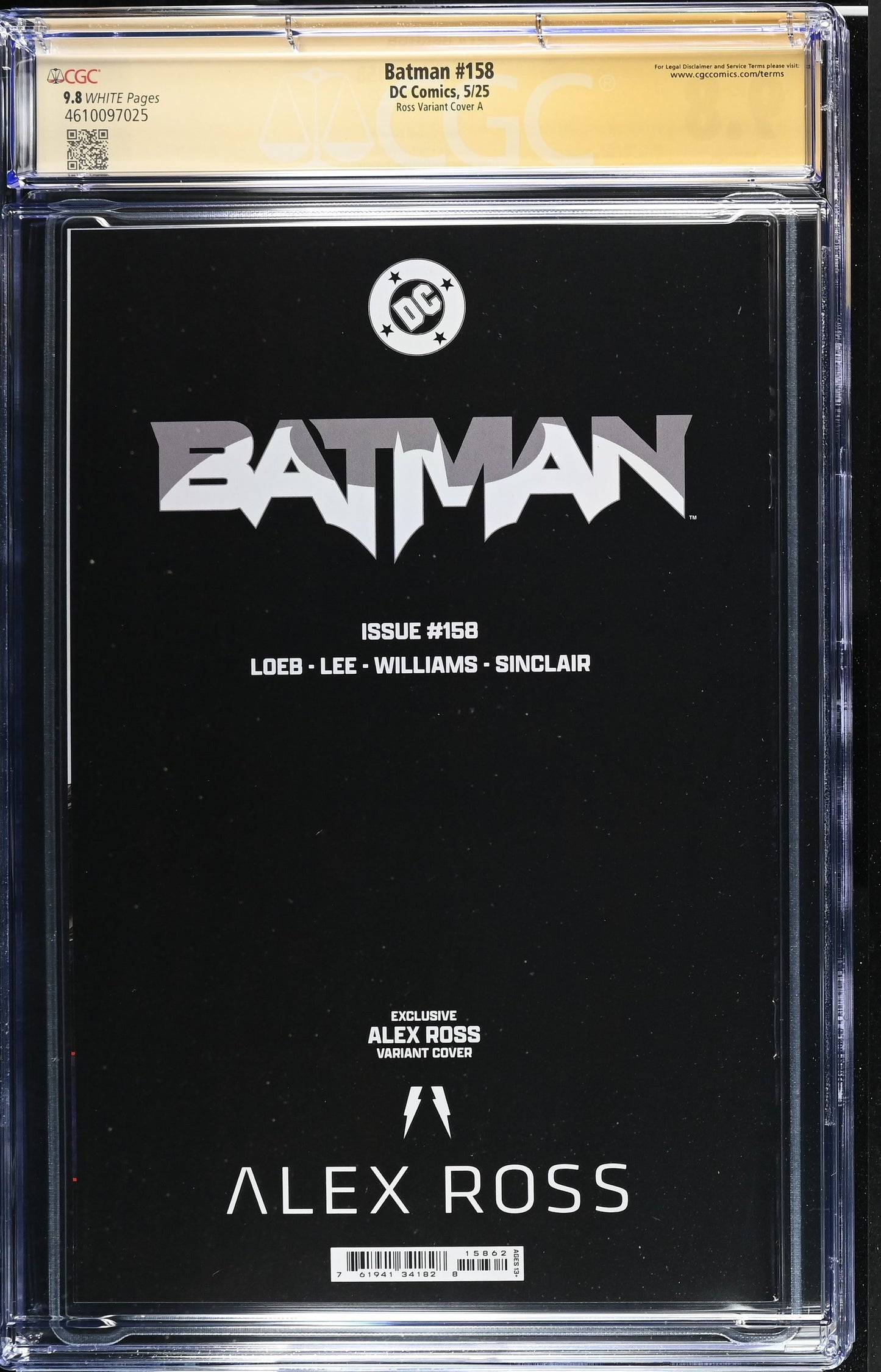 Batman #158 CGC 9.8 Signed Alex Ross Cover