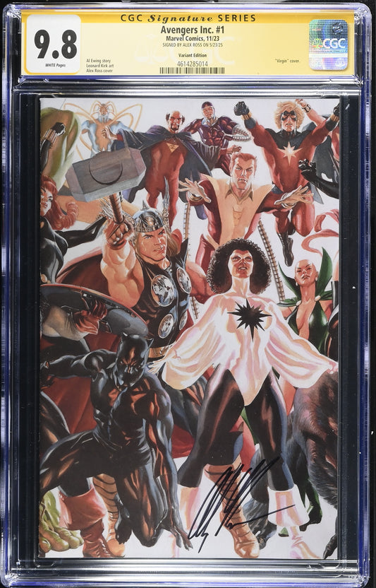 Avengers Inc. 1 CGC 9.8 Signed Alex Ross Connecting Avengers Variant Part C