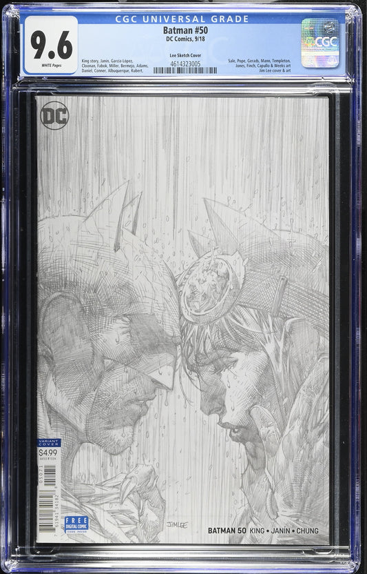 Batman #50 CGC 9.6 Jim Lee Sketch 1:100 cover