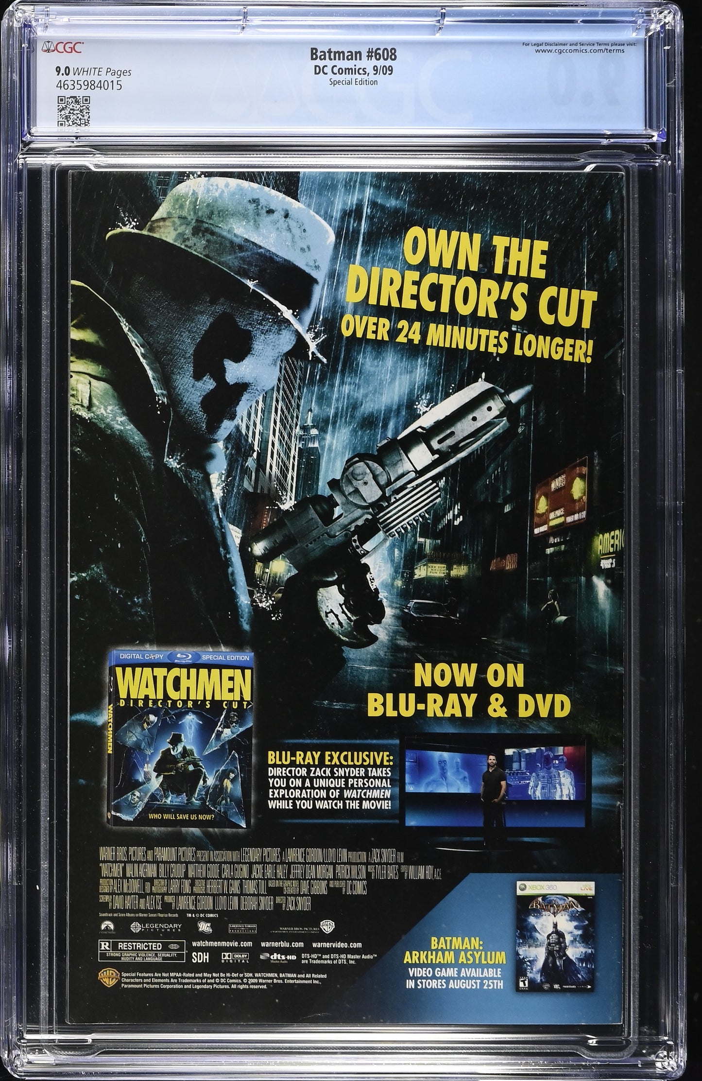 Batman #608 CGC 9.0 Jim Lee Cover Direct Sales Watchmen
