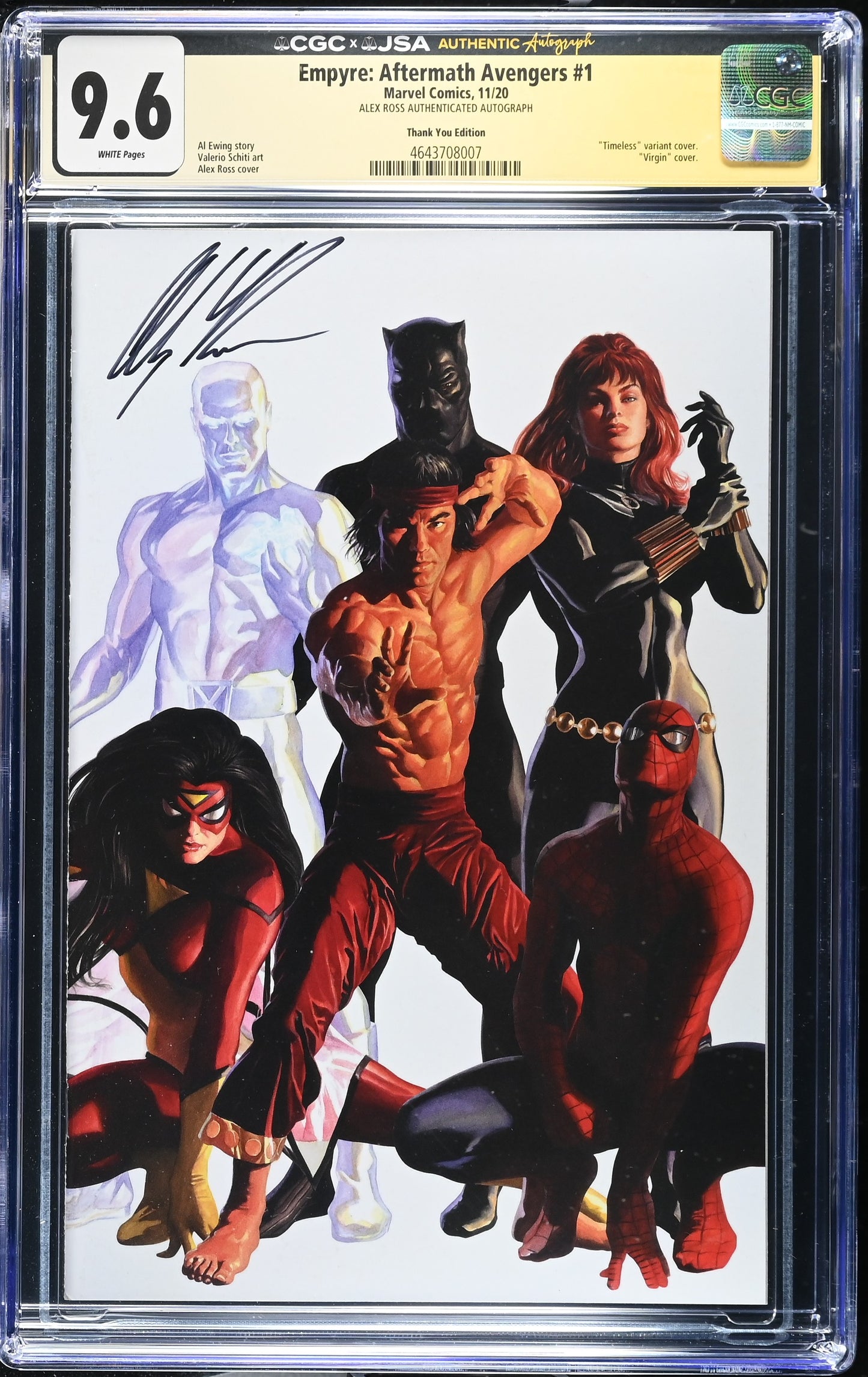 Empyre Aftermath Avengers #1 CGC 9.6 Signed Alex Ross Timeless Cover