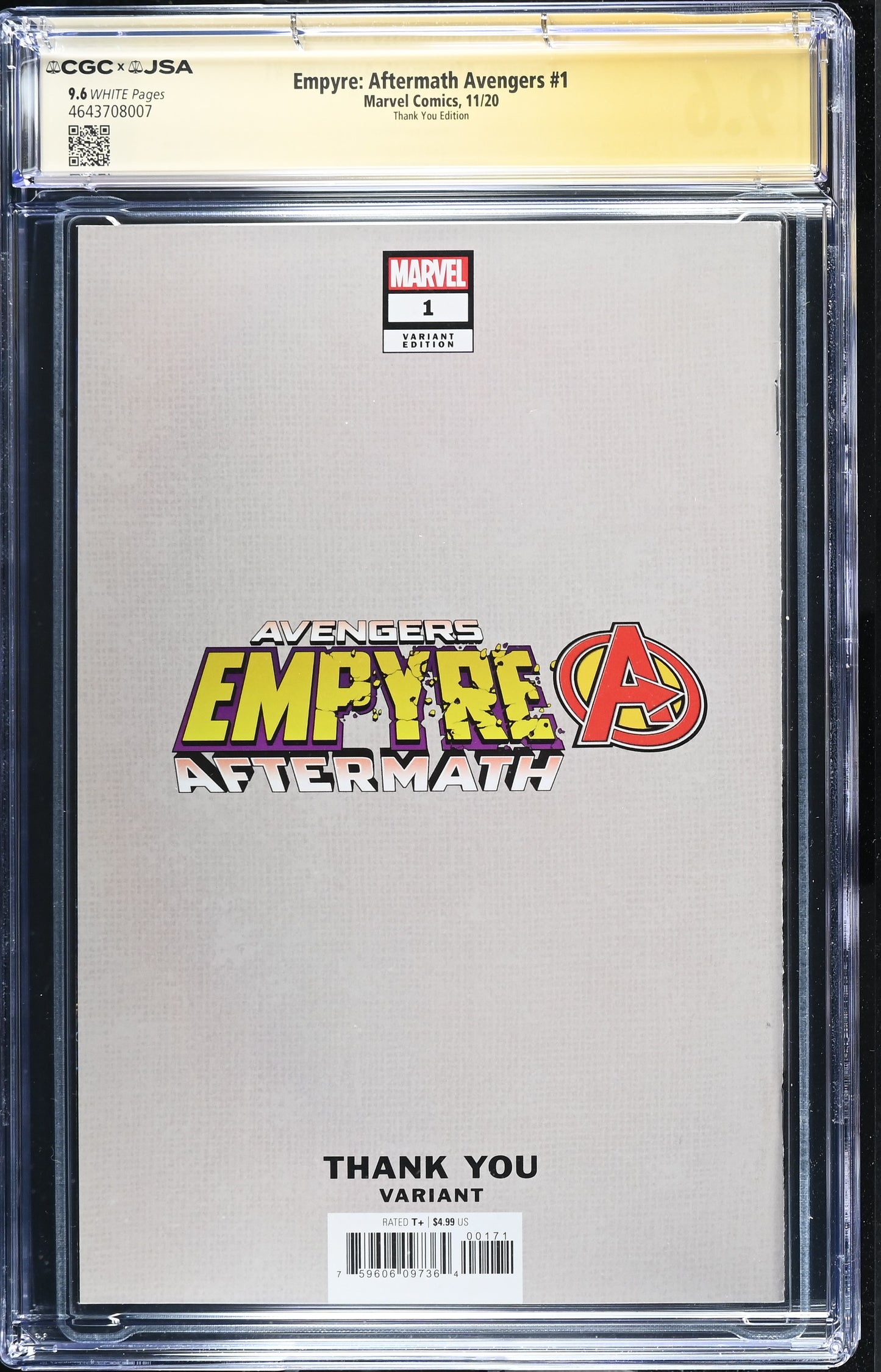 Empyre Aftermath Avengers #1 CGC 9.6 Signed Alex Ross Timeless Cover