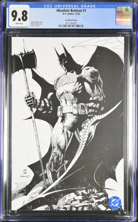 Absolute Batman #1 CGC 9.8 - Jim Lee Incentive B&W Variant (1:100)