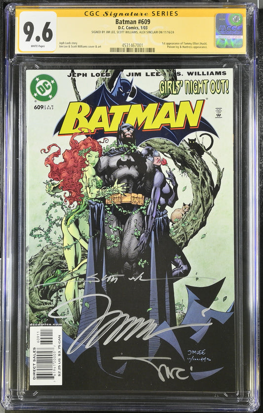 Batman #609 CGC 9.6 Signed by Jim Lee, Scott Williams and Alex Sinclair