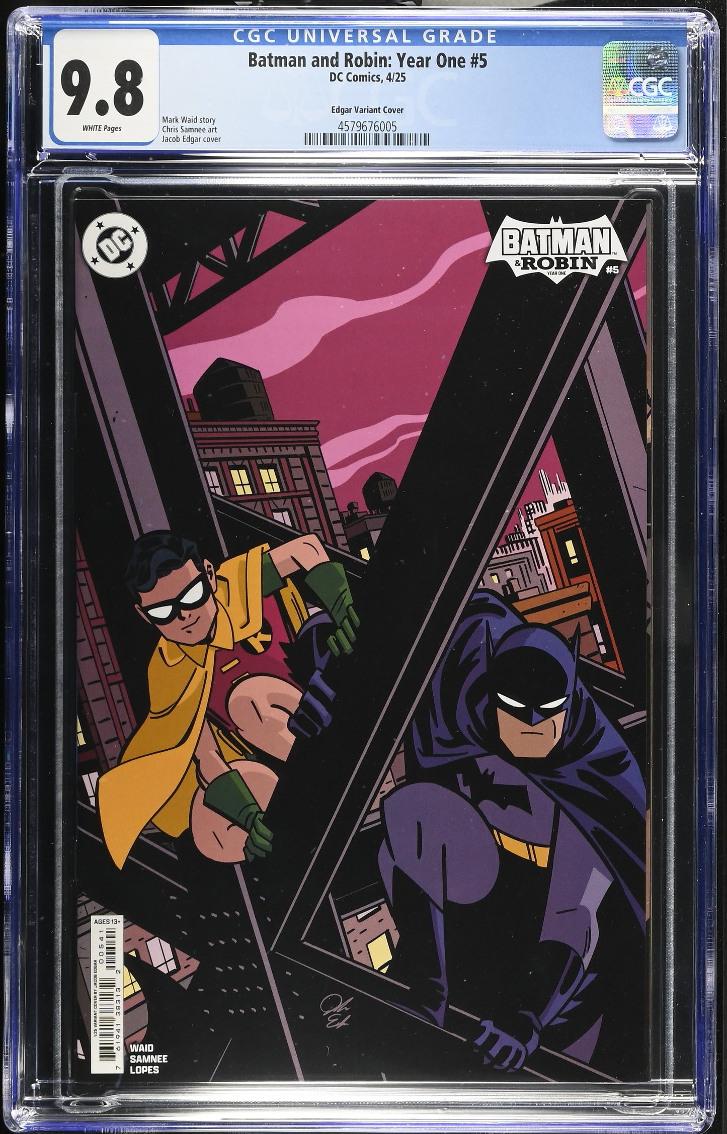 Batman & Robin Year One #5 CGC 9.8 1:25 Jacob Edgar Card Stock Variant