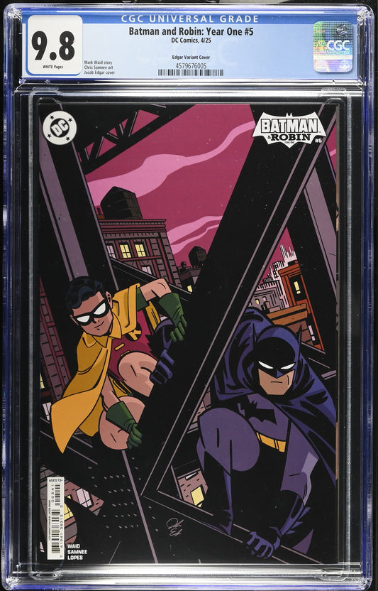 Batman & Robin Year One #5 CGC 9.8 1:25 Jacob Edgar Card Stock Variant