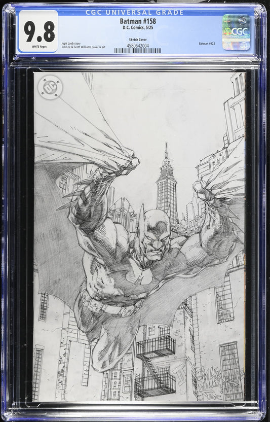 Batman #158 CGC 9.8 Inc 1:250 Jim Lee Pencils Virgin Card Stock Variant