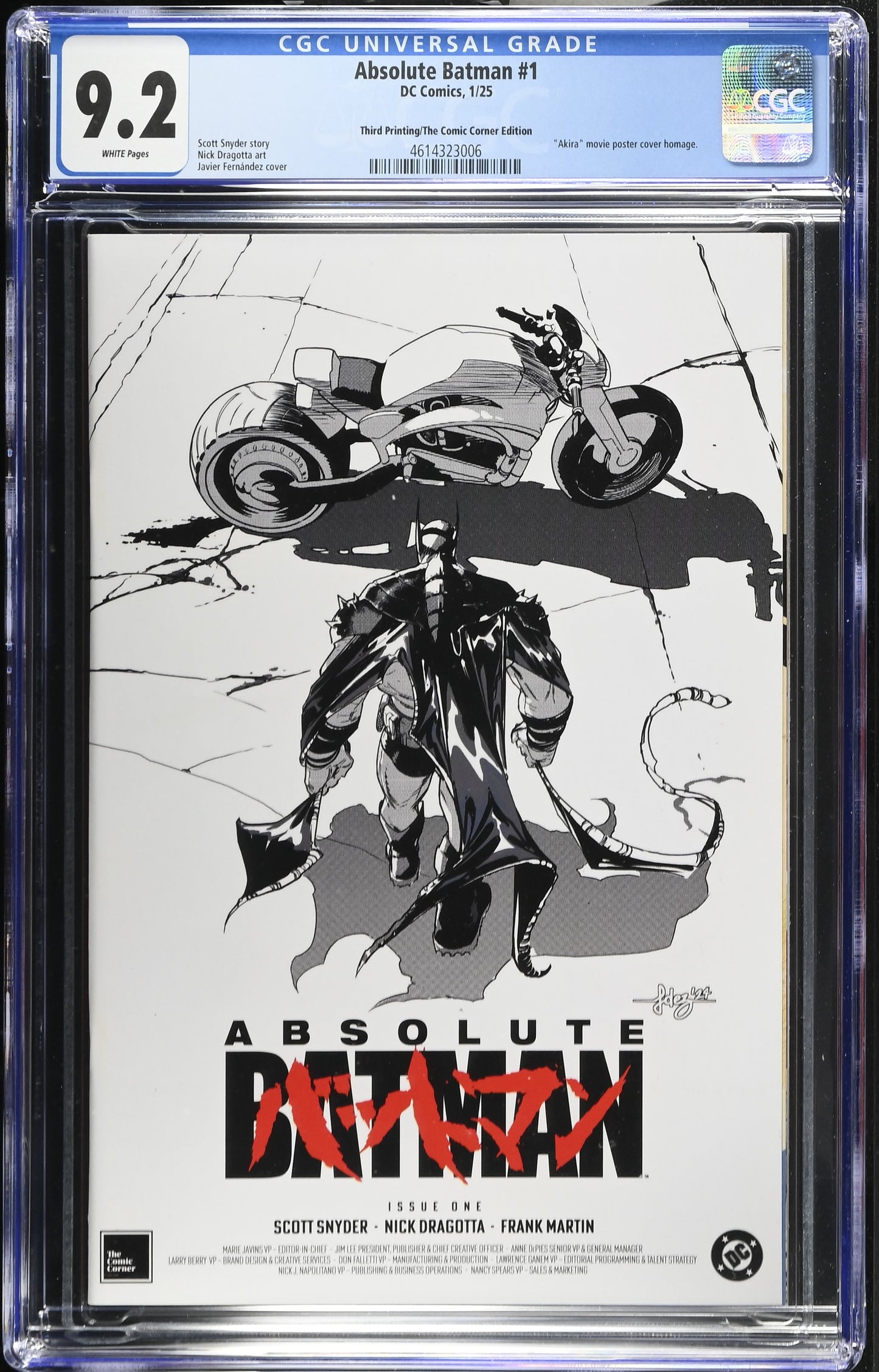 Absolute Batman #1 CGC 9.2 Akira Javier Fernandez cover