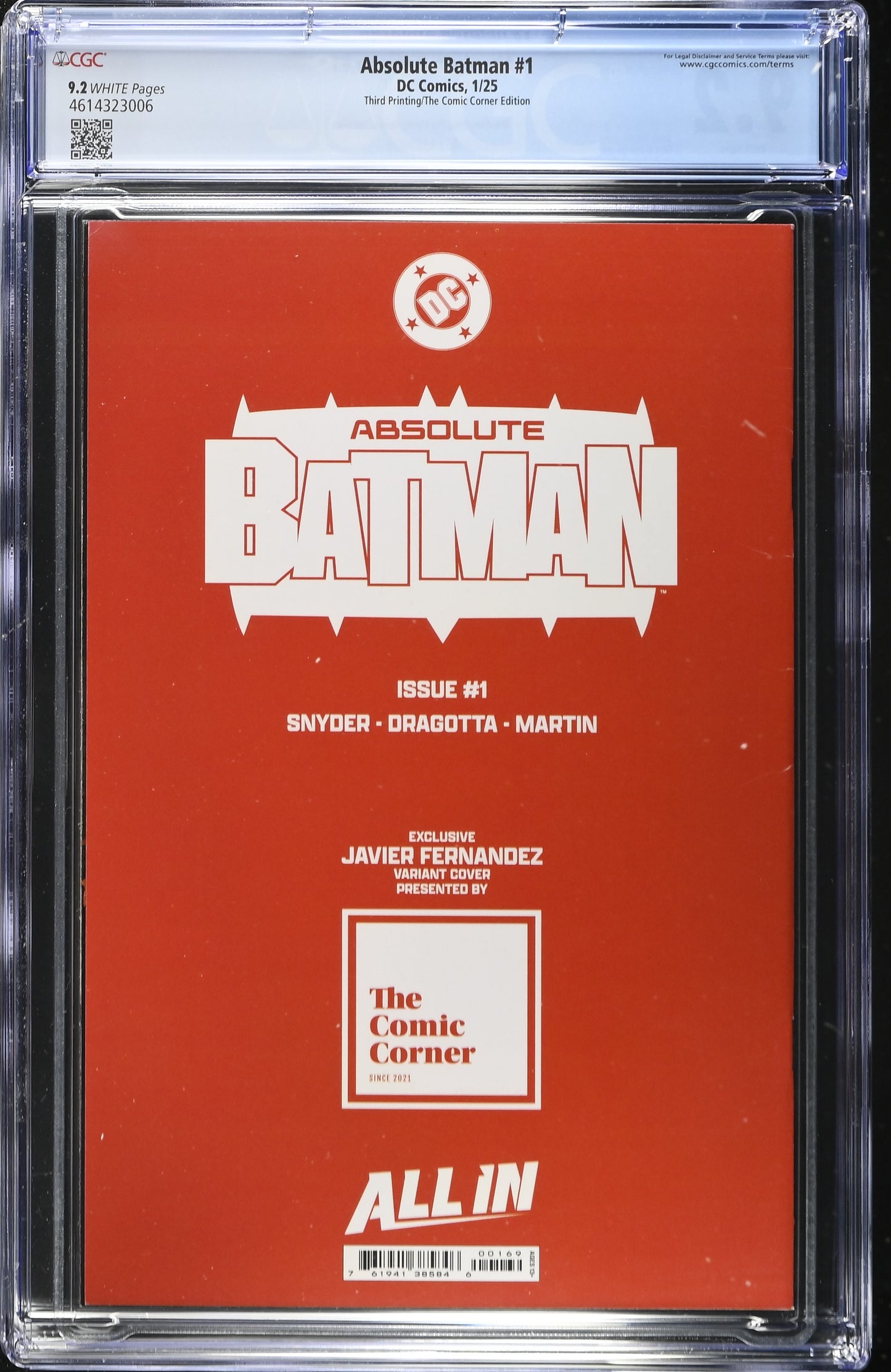 Absolute Batman #1 CGC 9.2 Akira Javier Fernandez cover