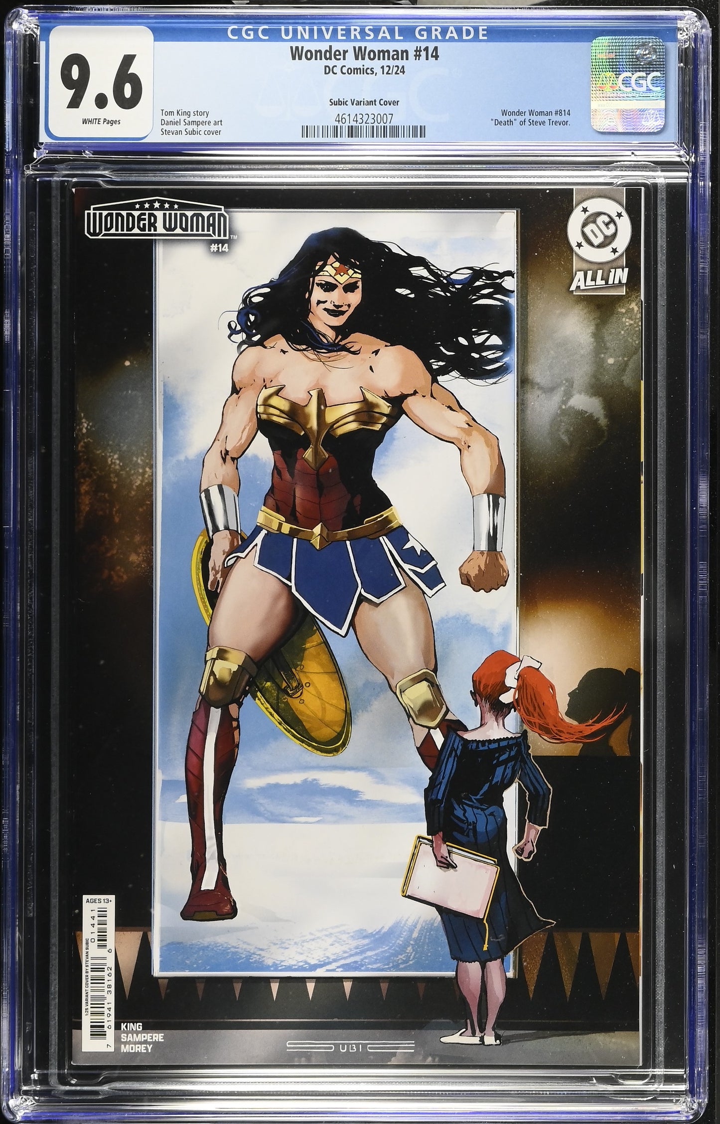 Wonder Woman #14 CGC 9.6 Cover F 1 :25 Stevan Subic Card Stock Variant