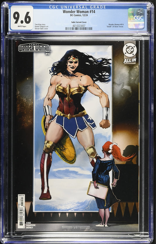 Wonder Woman #14 CGC 9.6 Cover F 1 :25 Stevan Subic Card Stock Variant