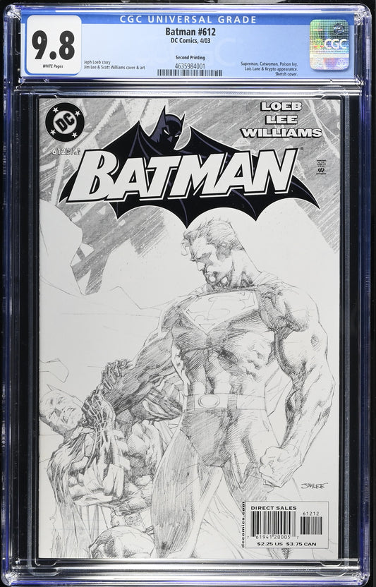 Batman #612 CGC 9.8 Jim Lee Sketch Cover
