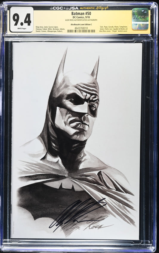 Batman #50 CGC 9.8 Signed Alex Ross Cover C