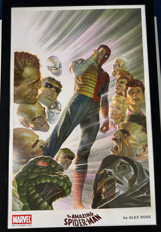 Alex Ross Poster of Spider-Man and his Rogue's Gallery.
